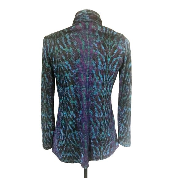 CLARA SUN WOO Open Draped Cardigan Lightweight Stretch Size XS Turquoise Purple - Picture 5 of 7